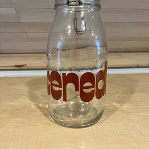 Vintage Glass Jar with Red Lettering cereal